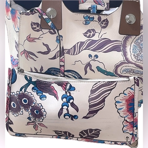 Tory Burch New York Rory Printed Mini Tote - Multi Happy Times W/Pouch - Picture 6 of 15